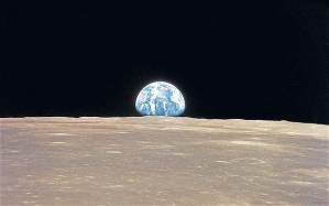 View of Earth during a moon walk